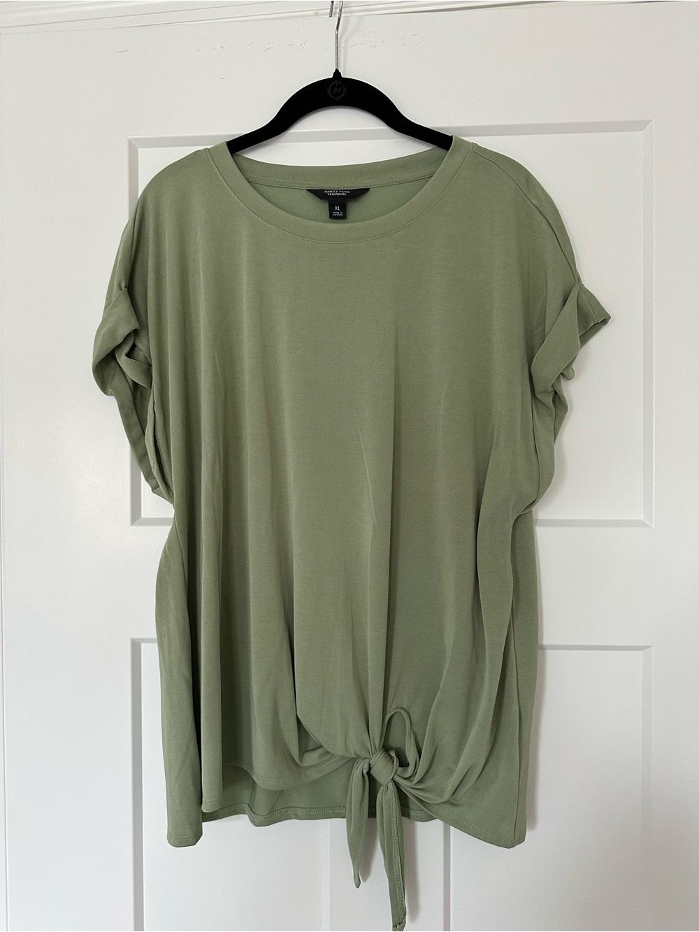 Women’s Simply Vera Wang Olive Modal Side Tie Short Sleeve Top